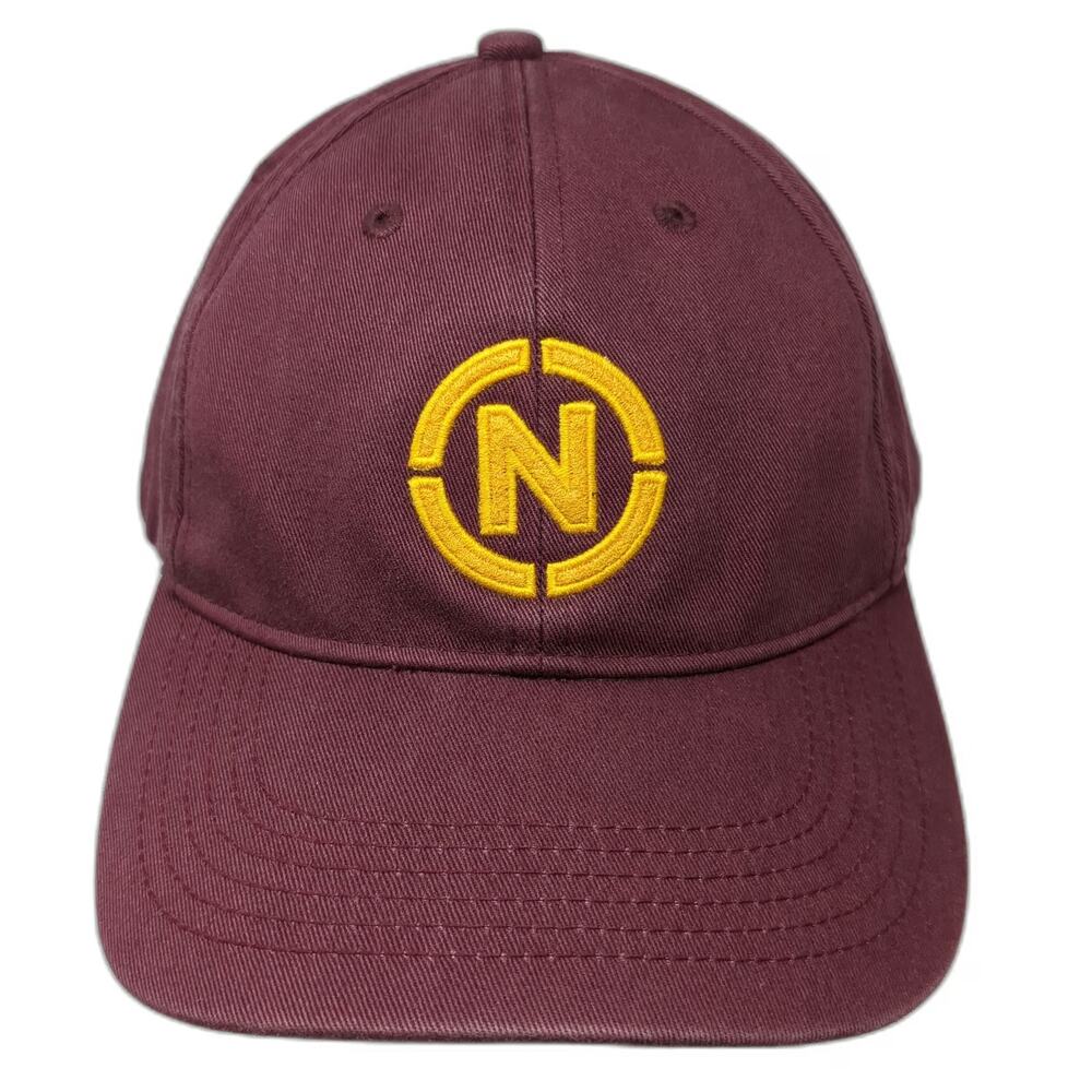 Nautica Baseball Cap Red One Size NJC Logo Slideback Cotton Contrast Stitch Hat